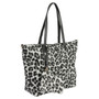 Weekend Tote Bag & Pouch Set - Black & White Leopard