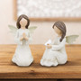 Sitting And Kneeling Resin Angel