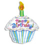 Happy Birthday Cupcake Mylar Balloon