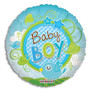 Baby Boy with Birds Mylar Balloon