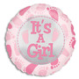 New Baby Footprints Mylar Balloon - It's a Girl