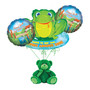 Balloon Bouquet with Plush Weight - Feel Better Soon Frog