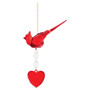 Cardinal With Heart Dangle Ornament