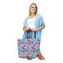 Floral Print Tote Bag - Blue
