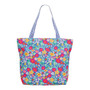 Floral Print Tote Bag - Blue