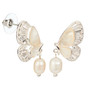Amanda Blu Fancy CZ Pearl MOP Bufferfly Earrings, Silver