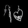Julia Harper Silver Heart with Crystals Drop Earrings
