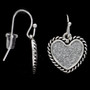 Julia Harper Silver Glitter Heart Drop Earrings