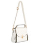 Vegan Leather Handbag With Zipper - White