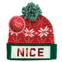 Naughty and Nice Santa Sequin Pom Hat