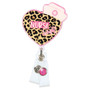 Glitterific Badge Reel - Leopard Nurse Heart