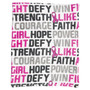 Pink Ribbon Plush Throw Blanket