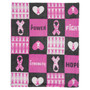 Pink Ribbon Plush Throw Blanket