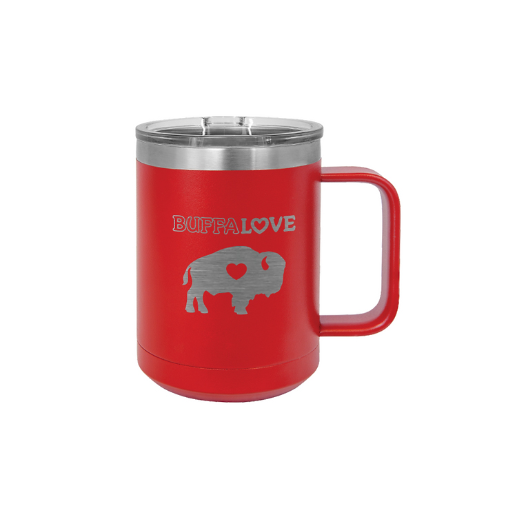 BuffaLove Red Travel Coffee Mug 15oz Cloverkey Hospital Gift Shops