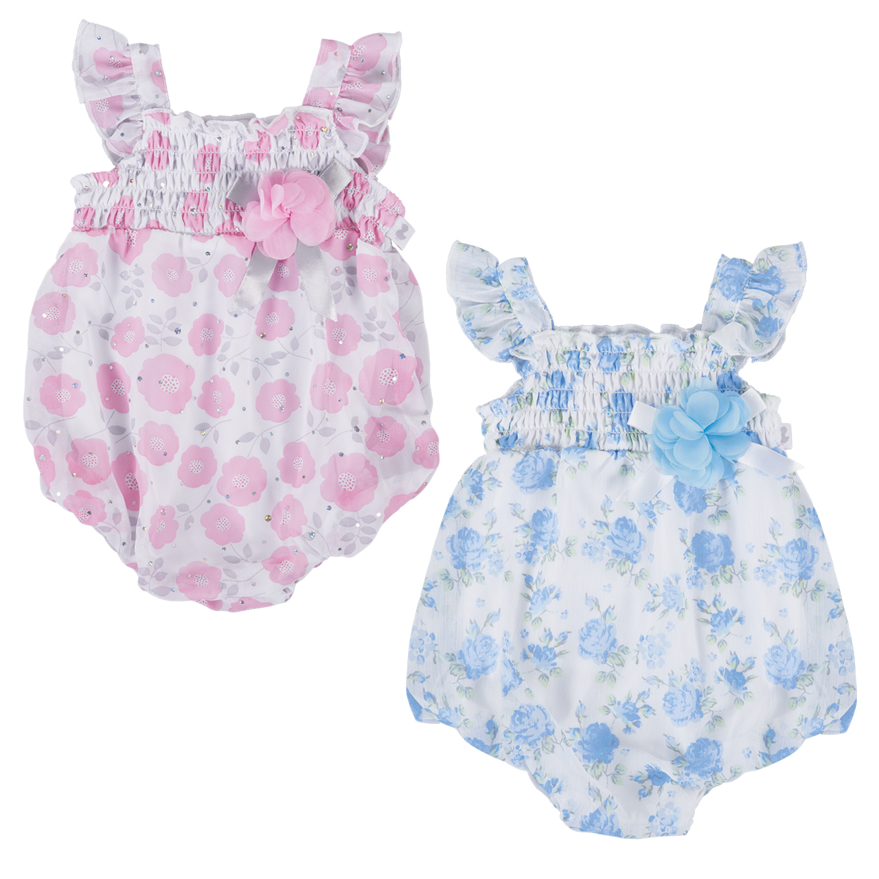 Baby Girl Chiffon Bubble Dress - Pink and Blue | Cloverkey Hospital ...