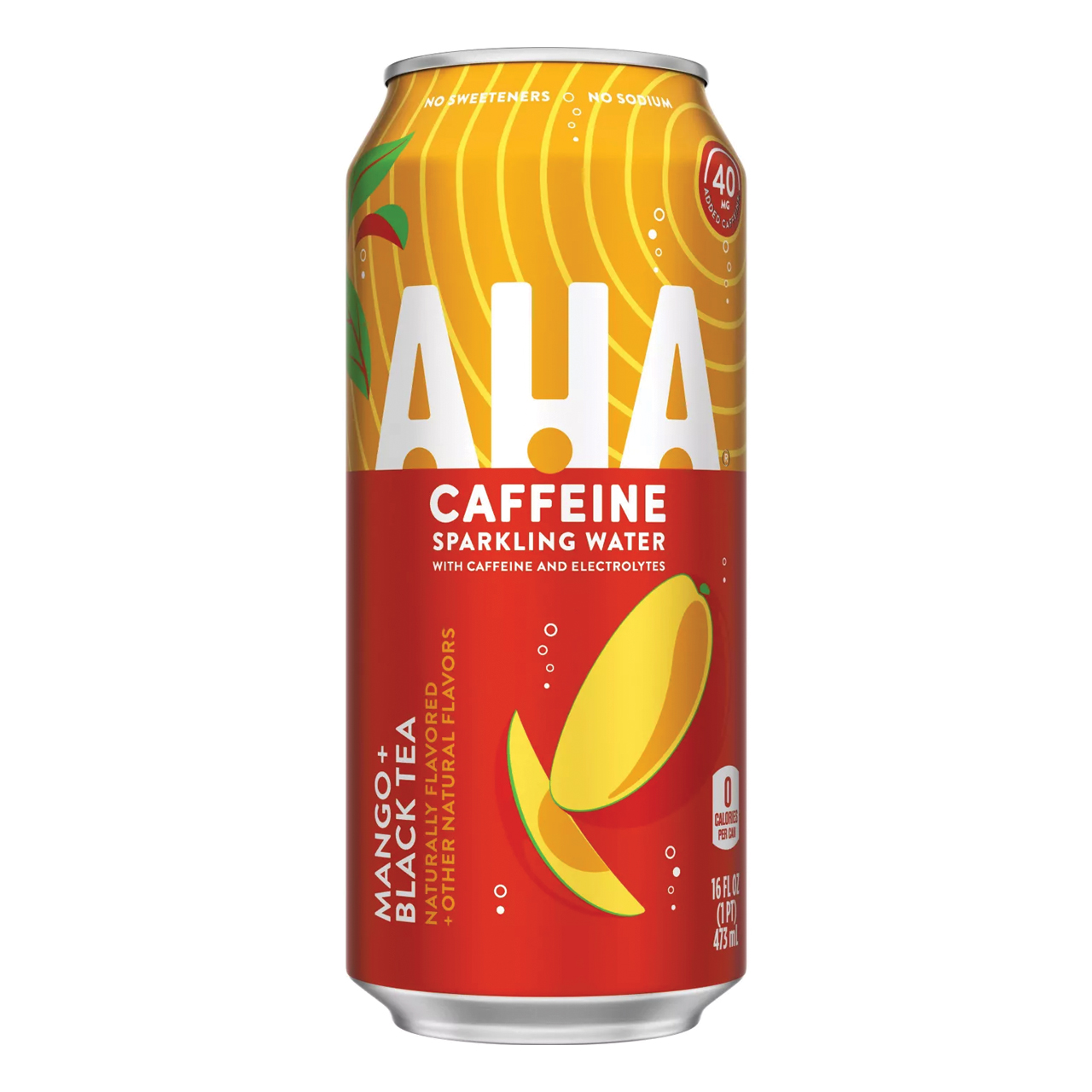 AHA Sparkling Water Mango + Black Tea 16oz Can Cloverkey Hospital