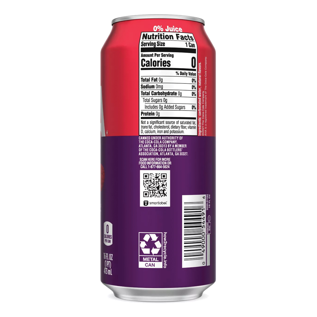 AHA Sparkling Water - Raspberry + Acai - 16oz Can | Cloverkey Hospital ...