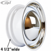 ACC-C10-6620-WH-KIT - NEW CLASSIC WHITE WHEEL PACKAGE - SET OF 4 - 15 INCH WHITE SMOOTHIE 5X205MM 5 BOLT STEEL WHEELS - WITH 4 STAINLESS STEEL HUBCAPS AND TRIM RINGS - SET OF 4