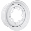 ACC-C10-6621-SMWH - STOCK SMOOTHIE 5X205MM 5 BOLT STEEL WHEEL - PAINTED WHITE - 15X5-1/2 (3-3/4 INCH BACK SPACING) HUBCAP SOLD SEPARATELY (1 INCH WIDER THEN STOCK CHECK CLEARANCE BEFORE ORDERING) - SOLD EACH