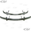 VWC-111-798-001 - COMPLETE FRONT & REAR EURO BUMPER & GUARD KIT WITH BRACKETS AND HARDWARE - BEETLE 46-67 - STANDARD QUALITY- WAX REGULARLY - NO GUARANTEED AGAINST RUSTING - SOLD KIT