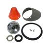 VWC-113-953-042-A - 113953042A - RIGHT - BULLET FRONT TURN SIGNAL ASSEMBLY WITH AMBER LENS - BEETLE 55-57 - SOLD EACH