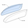 VWC-141-805-067-A - (141805067A) - NOSE PANEL GRILL HOUSING / AIR BOX REAR HALF - LEFT - KARMANN GHIA 60-74 - SOLD EACH