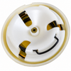 VWC-211-415-669-GG - 211415669  - GREY (SILVER-BEIGE) HORN BUTTON WITH GOLD CASTLE CREST - BUS 55-67 - BEETLE 56-59 - SOLD EACH