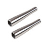 ACC-D-2525-10SS - PAIR OF HEAVY-DUTY POLISHED STAINLESS STEEL TAPERED TAIL PIPES WITH BAFFLES FOR STOCK MUFFLER - CHROME LIKE FINISH - BEETLE 56-74 - GHIA 56-74 - REF.# EMPI 3693 - 113-251-163 - 113251163 - SOLD PAIR