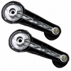 VWC-321-837-581-2 - 321837581 - GOOD QUALITY - WINDOW CRANK HANDLE WITH METAL BACKING - BLACK - THICK SHANK ALL 68 ON (ORIGINAL ON BEETLE 75-79 / BUS 75-79 / VANAGON) - SOLD PAIR