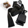 C26-857-003RBK - 2 POINT LAP BELT - BLACK BELT WITH BLACK BUCKLE - BUCKET HAS RECESSED FOR ROUND EPOXY LOGO - UNIVERSAL LEFT OR RIGHT - SOLD EACH