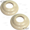 C33-S36209-PR - (111837235IV - 111-837-235IV) - GERMAN QUALITY FROM C&C U.K. - INTERNAL HANDLE RING SILVER BEIGE - BEETLE 47-55 - BUS 50-63 - SOLD PAIR