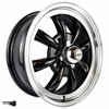 C32-E28B-SET-WT - SET OF 4 15X5.5 BLACK 8 SPOKE WHEELS (4X130MM - 4.6 IN. BACKSPACE) - WITH 2 X 185/65-HR15 AND 2 X 195/65-HR15 TIRES MOUNTED AND BALANCED - READY TO BOLT-ON - SOLD SET OF 4