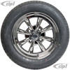 C32-E28C-SET-WT - SET OF 4 15X5.5 CHROME 8 SPOKE WHEELS (4X130MM - 4.6 IN. BACKSPACE) - WITH 2 X 185/65-HR15 AND 2 X 195/65-HR15 TIRES MOUNTED AND BALANCED - READY TO BOLT-ON - SOLD SET OF 4