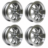 C32-E28S-SET - Cip1 ORIGINAL - ( 9685 ) - SET OF 4 SILVER 8 SPOKE ALUMINUM WHEEL - 5.5 INCH WIDE X 15 INCH DIA. WITH 4.6 IN. BACKSPACE - 4X130MM BOLT PATTERN - CENTER CAP & VALVE STEM INCLUDED - 60% ACORN - SOLD SET