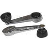 ACC-C10-3434 - 11-4521-B - CUSTOM WINDOW CRANKS - CHROME WITH BLACK KNOBS - BEETLE 68-79 - GHIA 68-74 - TYPE-3 68-73 - BUS 68-79 - SOLD PAIR