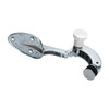 C24-113-847-080-C - 113847080C - BBT NICE QUALITY - CHROME POPOUT WINDOW LATCH WITH WHITE KNOB - RIGHT - BEETLE 65-77 - SOLD EACH