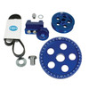 C13-18-1070 - EMPI - SERPENTINE BELT PULLEY SYSTEM - BLUE ANODIZED ALUMINUM WITH ETCHED TIMING MARKS - BOLT-ON DESIGN - 1600CC BEETLE STYLE ENGINES - SOLD KIT