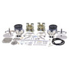 C13-47-7319 - EMPI DUAL 44MM HPMX CARBURETOR KIT WITH HEX BAR LINKAGE & CHROME TIN AIR CLEANERS - DUAL PORT ENGINE - WILL ONLY FIT 36HP STYLE FAN SHROUD (WILL NOT FIT WITH STOCK SHROUD) - SOLD KIT