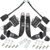 ACC-C10-3851 - RBT-3PTEU-BLK - PAIR OF 3-POINT RETRACTABLE EUROPEAN STYLE SEATBELTS - WITH BASIC MOUNTING HARDWARE (CUSTOM VW MOUNTING BRACKETS SOLD SEP.) - BLACK - SOLD PAIR