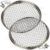 C23-108-010-SS - STAINLESS STEEL EUROPEAN STYLE HEADLIGHT MESH GRILL COVERS (USES RING MOUNTING SCREW - FITS INSIDE HEADLIGHT RING) - BEETLE 46-66 / BUS 52-67 / PORSCHE 356 (WITH ORIGINAL STYLE LENS ONLY) - SOLD PAIR