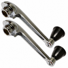 C24-113-837-581-BK2 - TOP QUALITY - PAIR OF  WINDOW CRANKS - CHROME WITH BLACK KNOB - BEETLE / GHIA 56-66 - SOLD PAIR