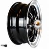 C32-E28B - Cip1 ORIGINAL - ( 9682 ) - BLACK 8 SPOKE ALUMINUM WHEEL - 5.5 INCH WIDE X 15 INCH DIA. WITH 4.6 IN. BACKSPACE - 4X130MM BOLT PATTERN - CENTER CAP & VALVE STEM INCLUDED - 60% ACORN - SOLD EACH