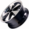 C32-FU171B - 911 STYLE 5 SPOKE ALUMINUM WHEEL - BLACK AND MACHINED/POLISHED SPOKES - 7 INCH WIDE X 17 INCH DIA.(5.5 IN. BACKSPACE/ET40) - 5X112MM BOLT PATTERN - CENTER CAP AND HARDWARE SOLD SEPARATELY - SOLD EACH