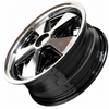 C32-FU205-5515B - 10-1110-0 - POLISHED SPOKES WITH BLACK BACKGROUND - 911 STYLE WHEEL - 5.5X15 INCH (4 INCH BACKSPACE) - 5 X 205MM BOLT WHEEL - SOLD EACH