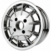C32-GBC - GAS-BURNER STYLE ALUMINUM WHEEL - FULLY CHROME PLATED - 5.5 INCH WIDE X 15 INCH DIA. - 4X130MM VW BOLT PATTERN (4 INCH BACKSPACE) - CENTER CAP AND  BALL-SEAT HARDWARE SOLD SEPARATELY - SOLD EACH