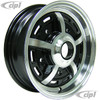 C32-SPR52-B - 5 BOLT X 205MM SPRINT STAR ALUMINUM WHEEL - BLACK WITH POLISHED SPOKES - 5 INCH WIDE X 15 INCH DIA. (3-1/2 INCH BACKSPACE) - CENTER CAP AND ACORN MOUNTING HARDWARE SOLD SEP. - SOLD EACH