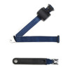 C45-3P-PB-BLU - BLUE 3 POINT PUSH BUTTON LAP AND SHOULDER BELT WITH CHROME PUSH BUTTON BUCKLE - 12 INCH HARD PLASTIC BUCKLE RECEIVER - SOLD EACH