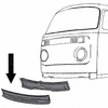 TAB-402-020 - 211-805-257 - 211805257 - OUTER LOWER FRONT PANEL - COVER PLATE FOR FRONT END SUPPORT - 7 INCHES HIGH - 67.5 INCHES WIDE - BUS 68-72  - BLACK OR GALVANIZED COATING MAY VARY - SOLD EACH