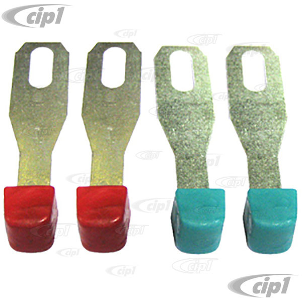 VWC-211-259-365-7SET - 211259365 - EXCELLENT REPRODUCTION - 4 PIECE DASH  HEATER u0026 FRESH AIR CONTROL LEVER SET - ORIGINAL COLORS RED u0026 BLUE - BUS  68-73 - SOLD SET