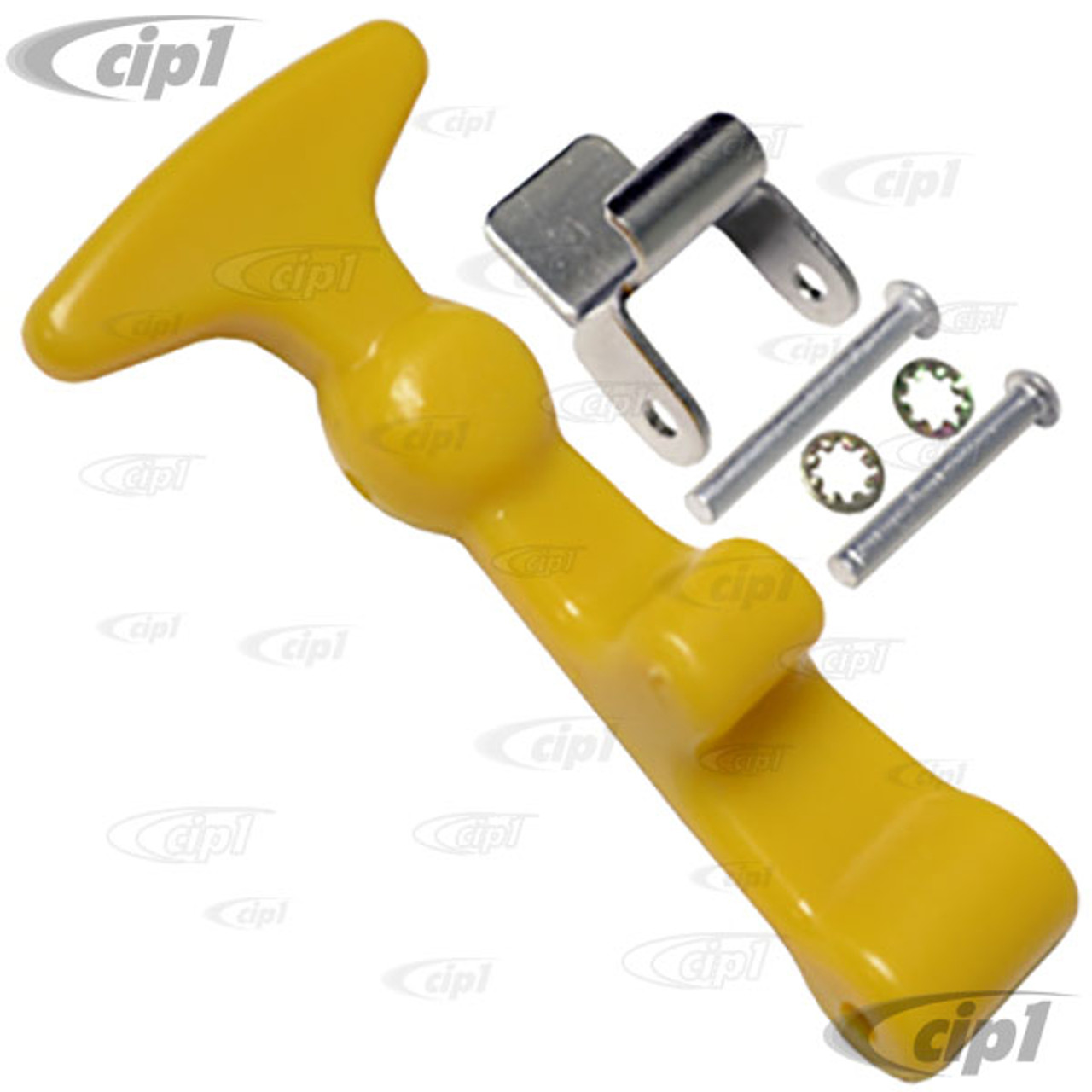 VWC-231-068-013-A - (231068013A) - ORIGINAL STYLE - YELLOW - POP TOP RUBBER  LATCH HOLD DOWN - BUS 64-73 WESTFALIA WITH POP-TOP ROOF - SOLD EACH